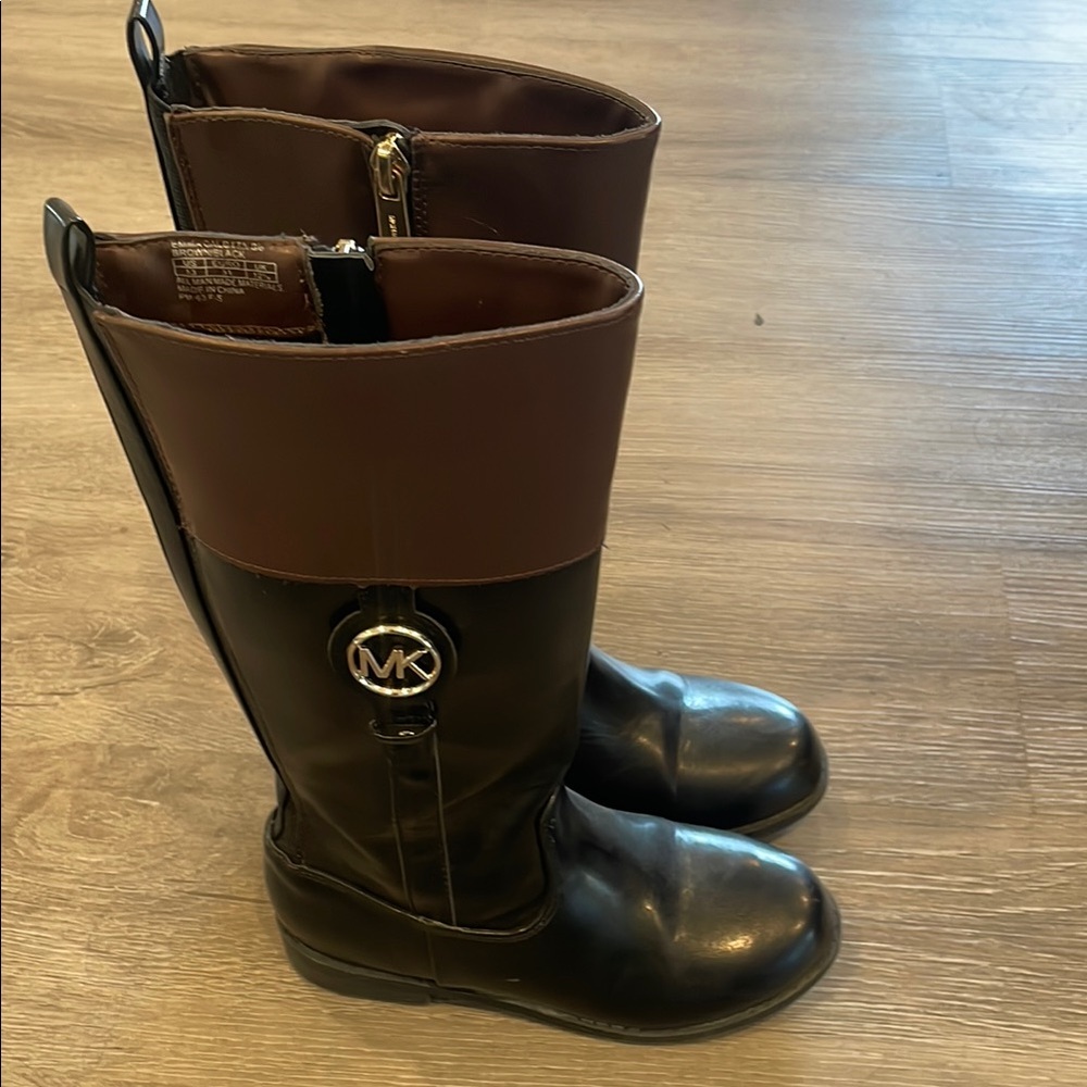 Michael Kors Black and Brown Riding Boots